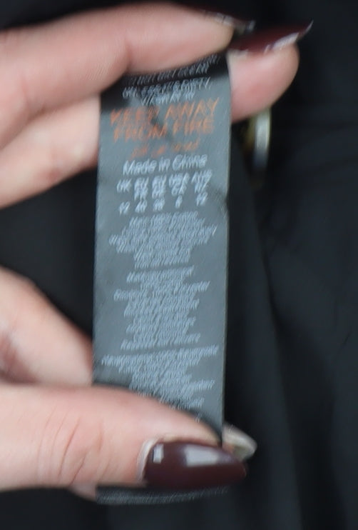 Boohoo Women’s Black Double-Breasted Blazer UK 12 Tailored Jacket