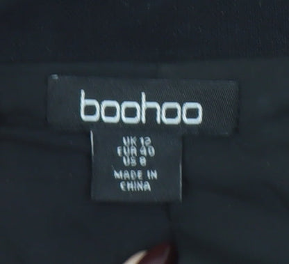 Boohoo Women’s Black Double-Breasted Blazer UK 12 Tailored Jacket