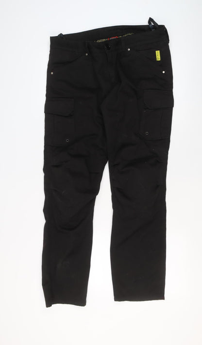 RST Mens Black Cargo Trousers Size 36 Regular Cotton Workwear