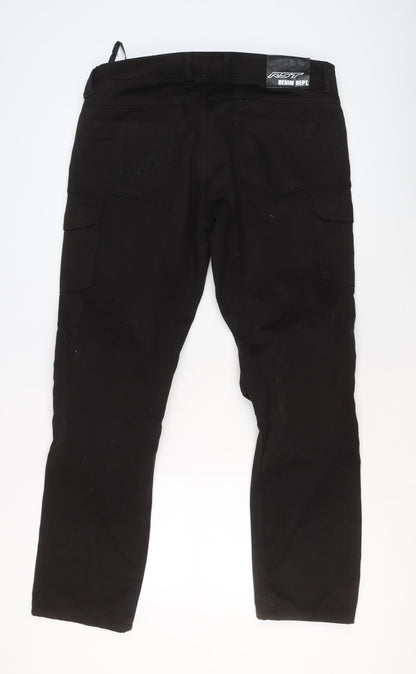 RST Mens Black Cargo Trousers Size 36 Regular Cotton Workwear