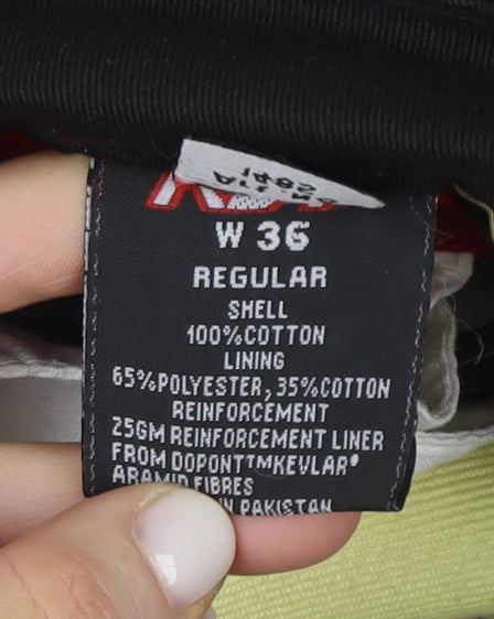 RST Mens Black Cargo Trousers Size 36 Regular Cotton Workwear