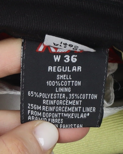 RST Mens Black Cargo Trousers Size 36 Regular Cotton Workwear