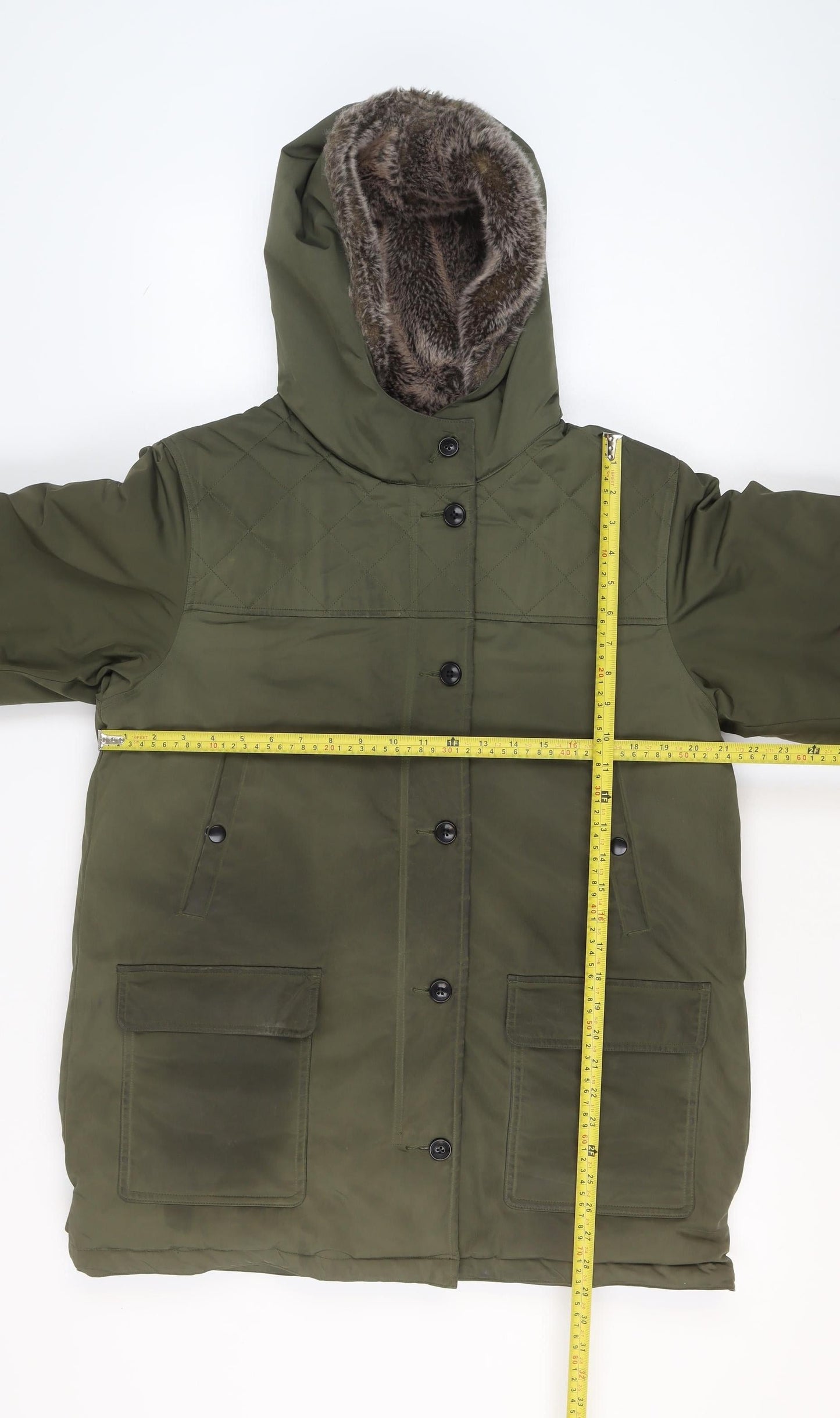Mens UK Size XL Comptoir des Cotonniers Green Parka Coat