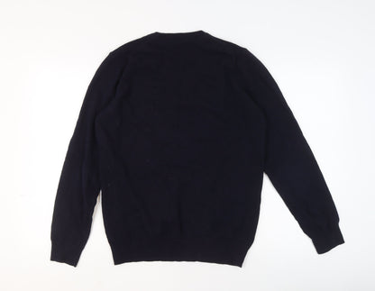 Barbour Men's Blue Wool Crew Neck Pullover Jumper M