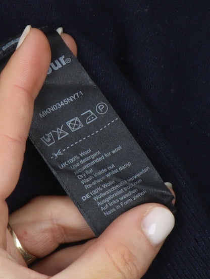 Barbour Men's Blue Wool Crew Neck Pullover Jumper M