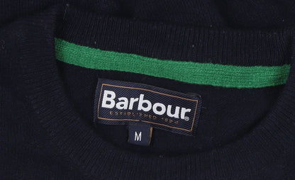 Barbour Men's Blue Wool Crew Neck Pullover Jumper M