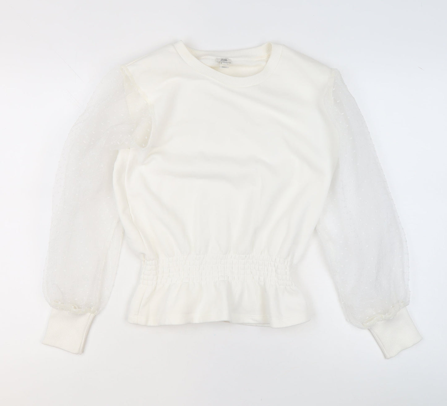 Womens UK Size XS River Island Ivory Pullover Sweatshirt