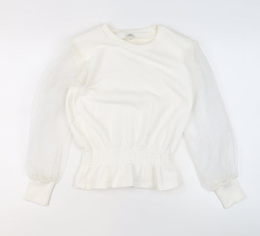 Womens UK Size XS River Island Ivory Pullover Sweatshirt