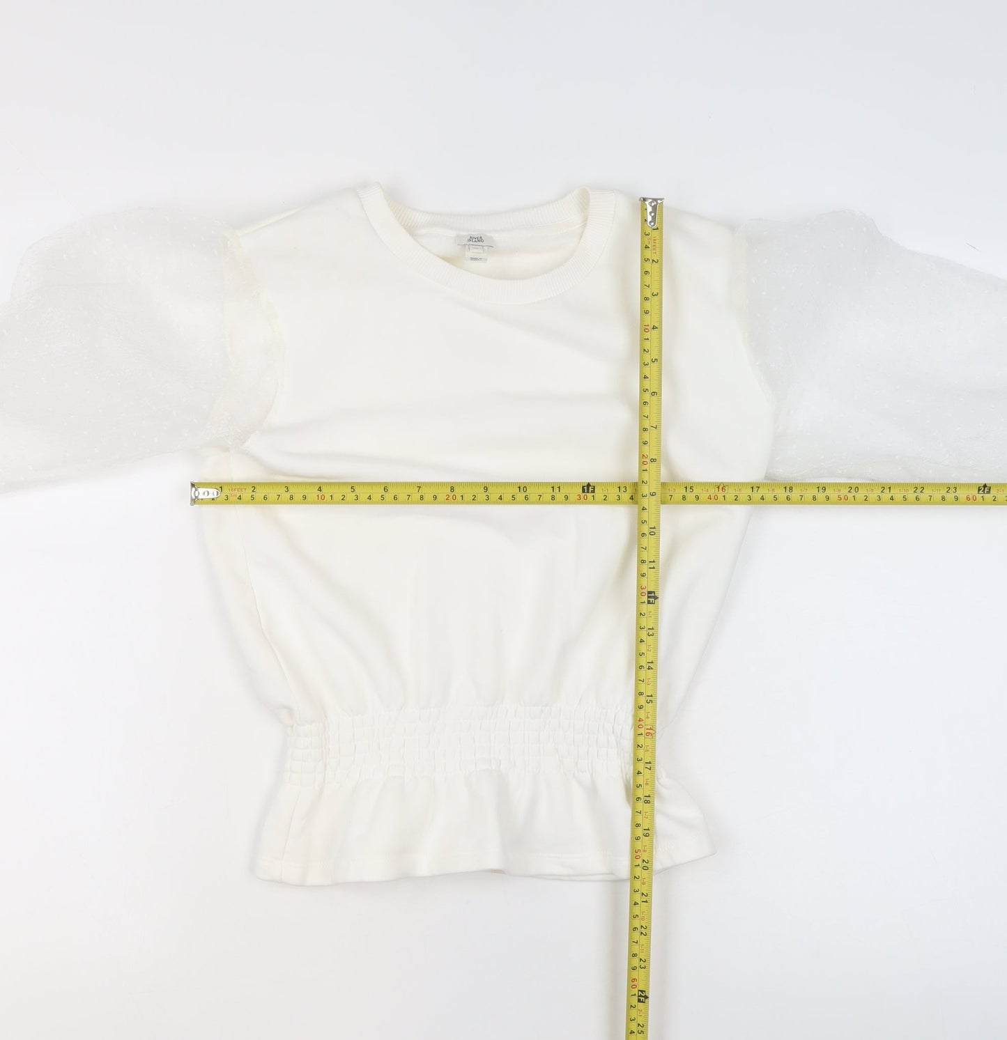 Womens UK Size XS River Island Ivory Pullover Sweatshirt