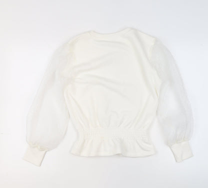 Womens UK Size XS River Island Ivory Pullover Sweatshirt