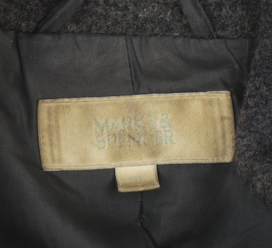 Womens UK Size S Marks and Spencer Grey Overcoat