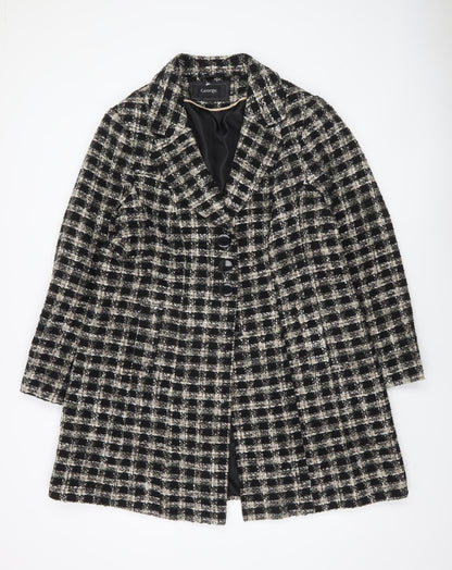 George Women’s Black Check Tweed Mid-Length Coat Size 22