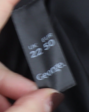 George Women’s Black Check Tweed Mid-Length Coat Size 22