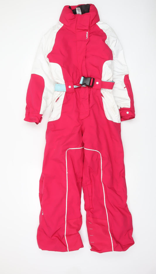 Wedze Girls Pink Ski Coverall Jumpsuit Age 10 Years Waterproof Insulated