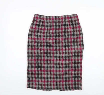 Next Women’s Multicoloured Check Tweed Pencil Skirt Size 8