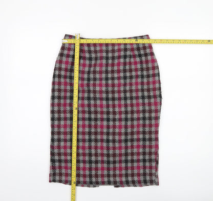 Next Women’s Multicoloured Check Tweed Pencil Skirt Size 8
