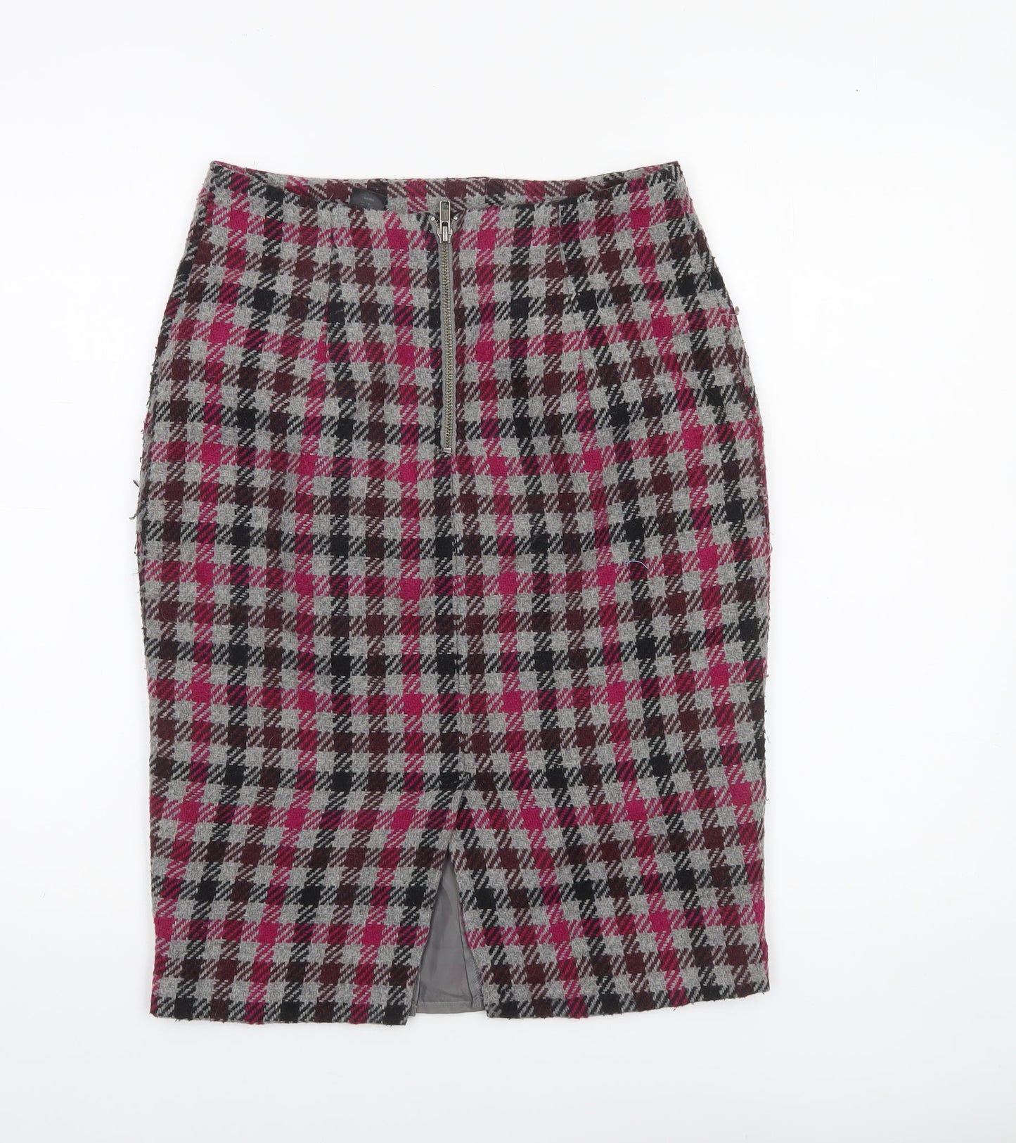 Next Women’s Multicoloured Check Tweed Pencil Skirt Size 8