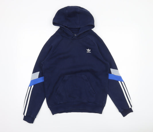 Boys UK Size 12-13 Years adidas Blue Pullover Hoodie