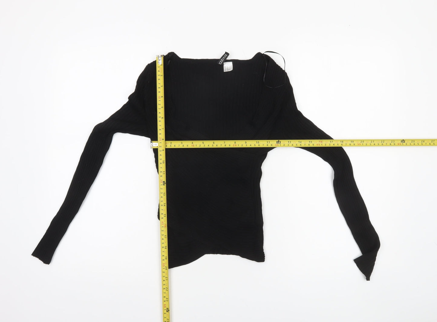 H&M Divided Womens Black XS Rib Knit Slim Fit Pullover Jumper