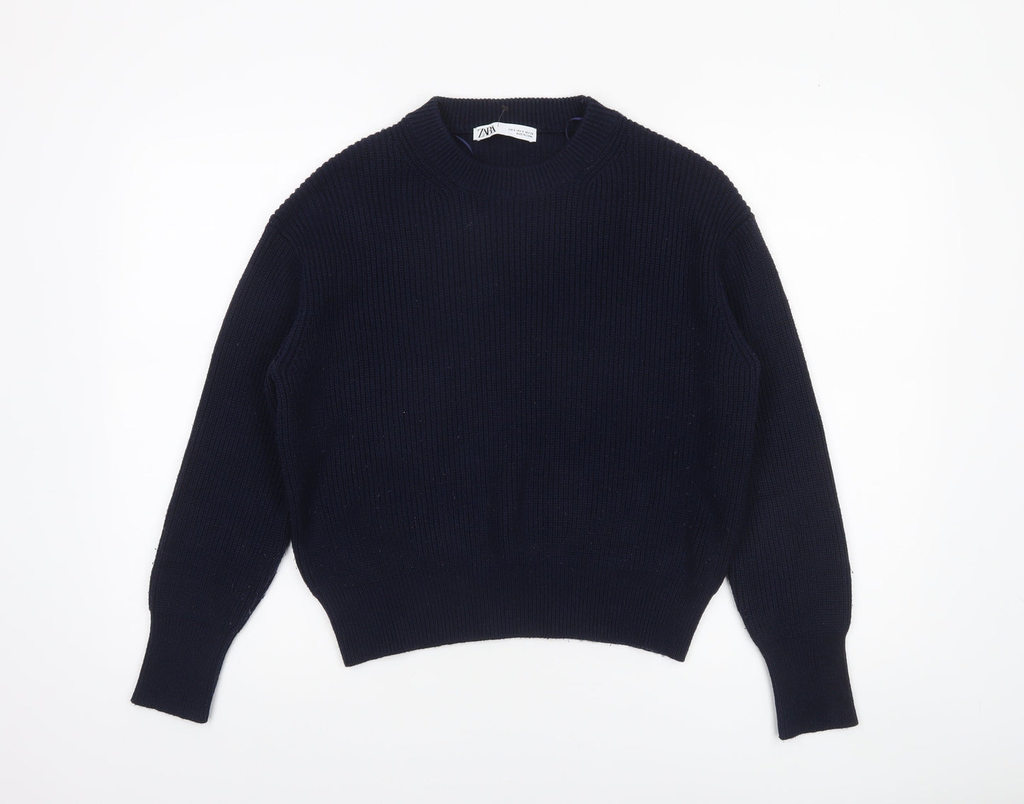 Womens UK Size S Zara Blue Pullover Jumper