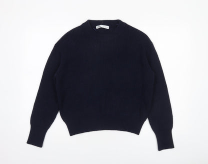 Womens UK Size S Zara Blue Pullover Jumper