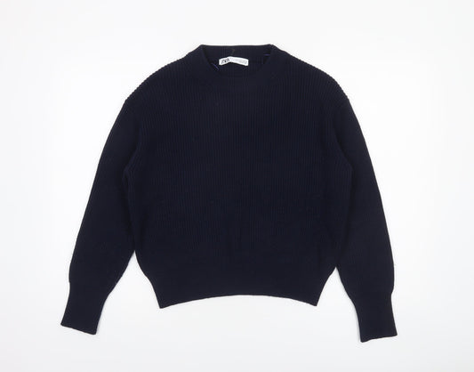 Womens UK Size S Zara Blue Pullover Jumper