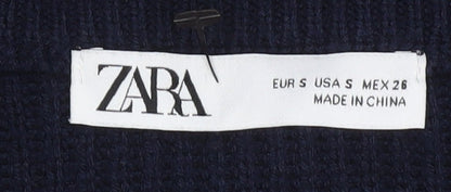 Womens UK Size S Zara Blue Pullover Jumper