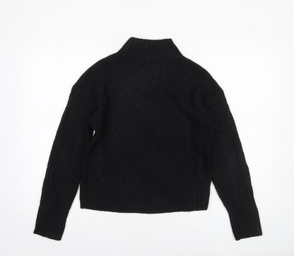 GAP Women's Black Mock Neck Cable-Knit Jumper Size S