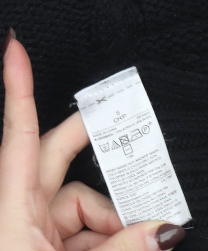 GAP Women's Black Mock Neck Cable-Knit Jumper Size S