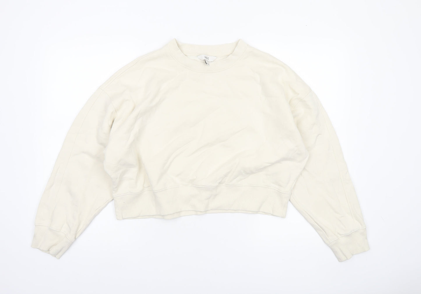 Womens UK Size M Marks and Spencer Ivory Pullover Sweatshirt