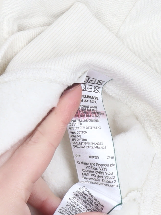 Womens UK Size M Marks and Spencer Ivory Pullover Sweatshirt