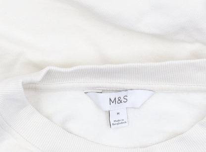 Womens UK Size M Marks and Spencer Ivory Pullover Sweatshirt