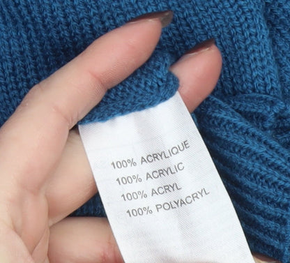 Damart Men's Blue V-Neck Acrylic Knit Jumper Size L