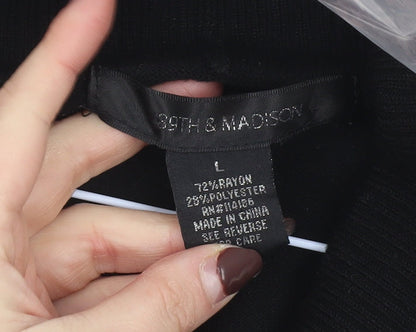 Womens UK Size L 39th & Madison Black Cardigan Jumper