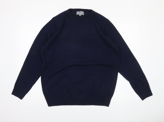 Marks and Spencer Men's Blue L Lambswool Crew Neck Jumper