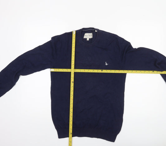 Jack Wills Men's Blue XS Cotton Cashmere Crew Neck Jumper