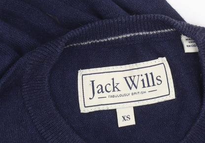 Jack Wills Men's Blue XS Cotton Cashmere Crew Neck Jumper