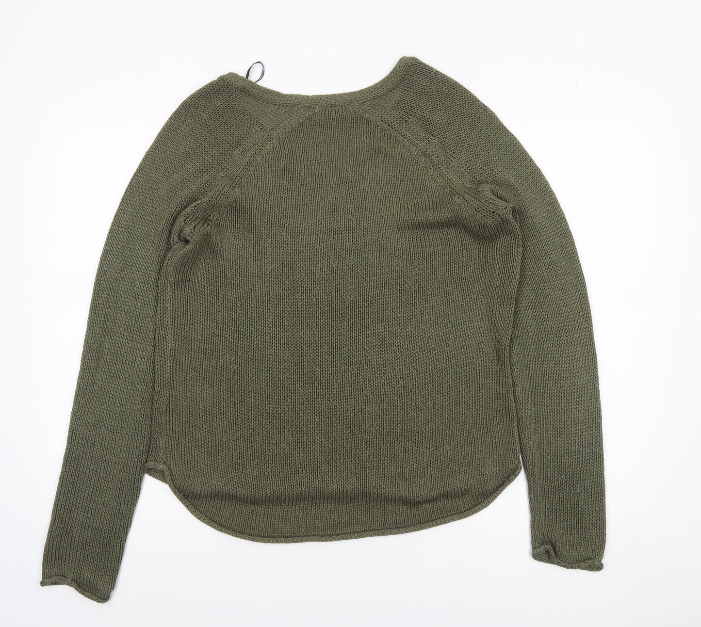 H&M Women’s Green V-Neck Knit Jumper Size 12 Regular Fit