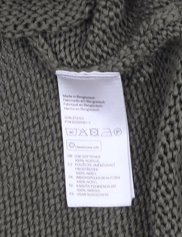 H&M Women’s Green V-Neck Knit Jumper Size 12 Regular Fit