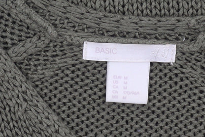 H&M Women’s Green V-Neck Knit Jumper Size 12 Regular Fit