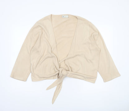 BHS Women’s Beige Wrap V-Neck Long Sleeve Jumper Size 22