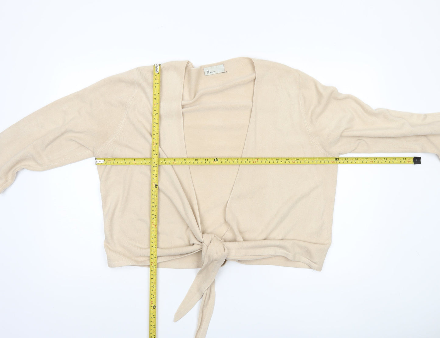 BHS Women’s Beige Wrap V-Neck Long Sleeve Jumper Size 22