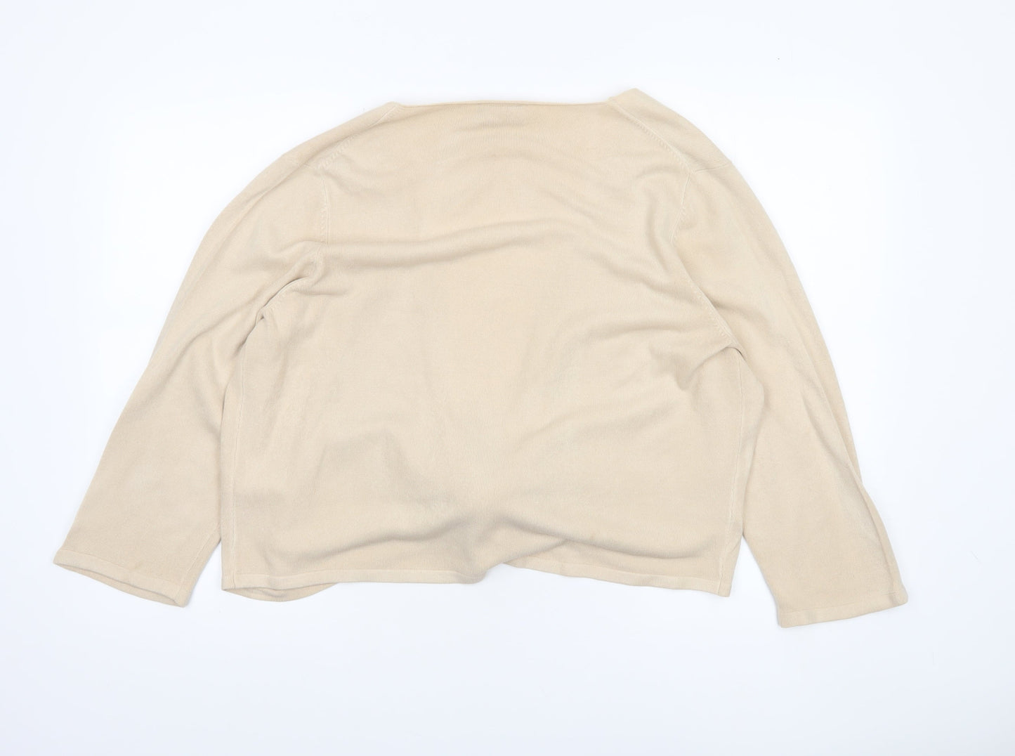 BHS Women’s Beige Wrap V-Neck Long Sleeve Jumper Size 22