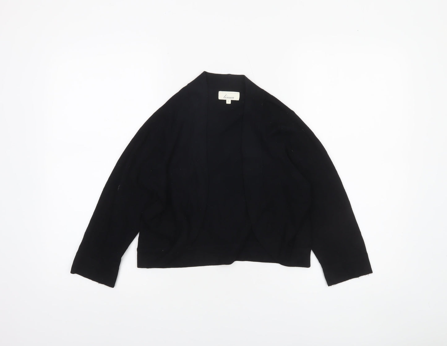 Linea Women's Black Small Open Knit Long Sleeve Cardigan