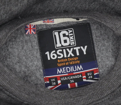 16Sixty Men's Grey London England Sweatshirt Medium Pullover Fleece