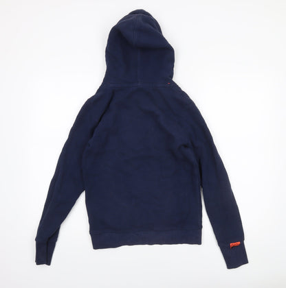 Superdry Women Navy Blue XS Pullover Hoodie with Logo Print