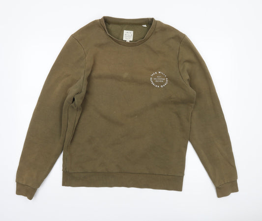 Mens UK Size M Jack Wills Brown Pullover Sweatshirt