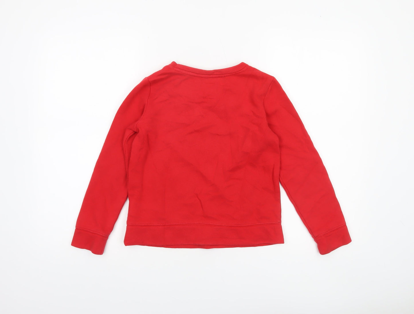 GAP Girls Red Logo Pullover Sweatshirt - Size 8-9 Years Cotton Blend
