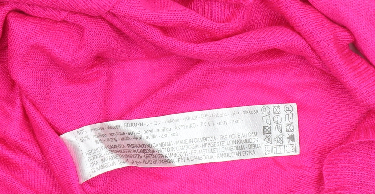 Womens UK Size S Zara Pink Pullover Jumper