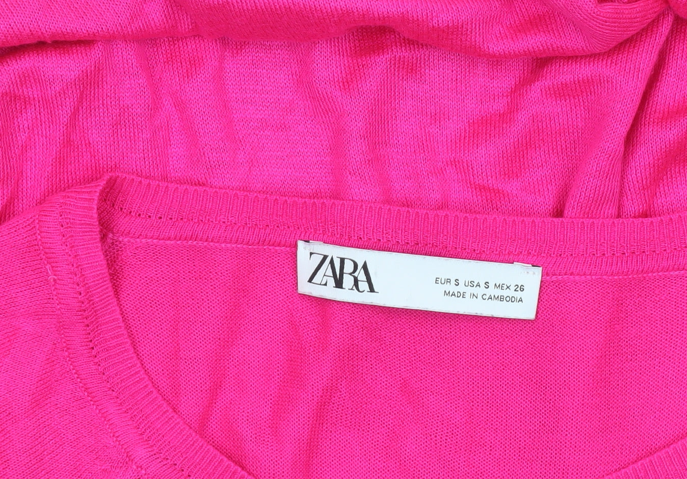 Womens UK Size S Zara Pink Pullover Jumper